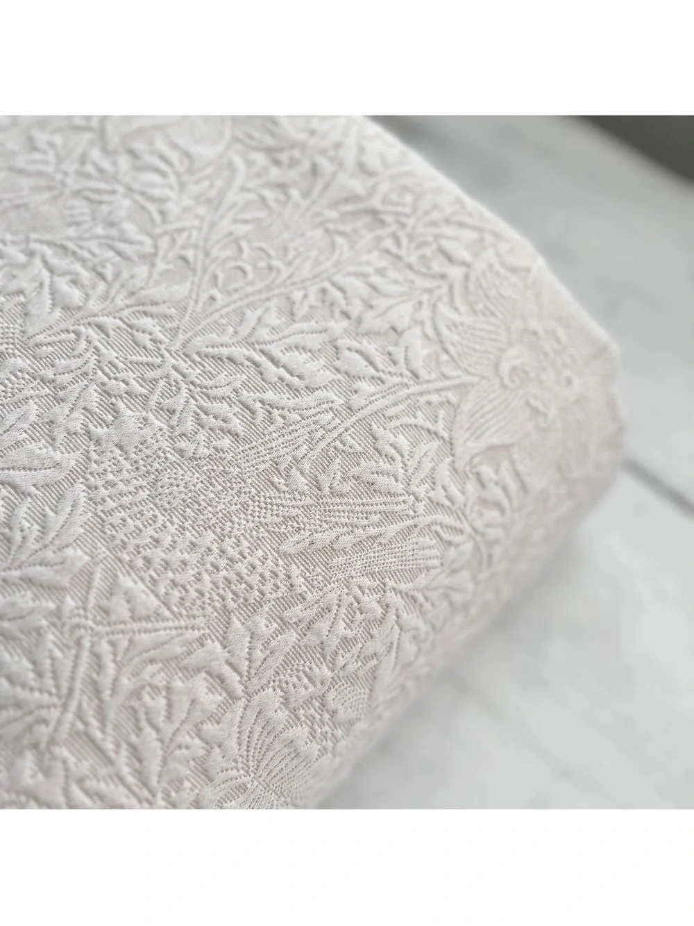 Morris & Co Jacquard Bird Floral Damask Texture Cotton Duvet QUEEN Cover Beige